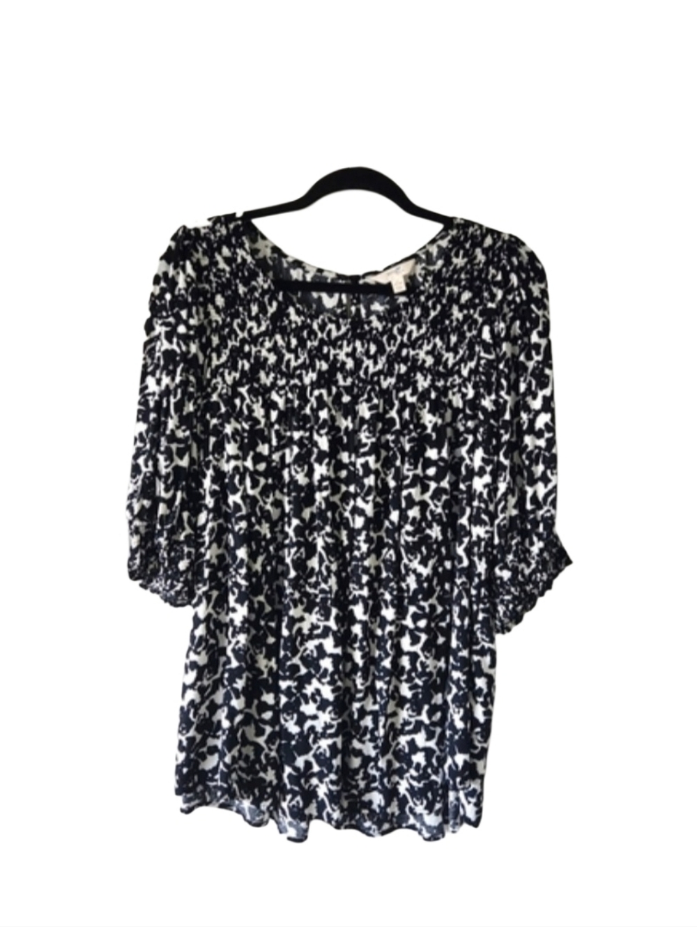 Black & White Blouson Blouse